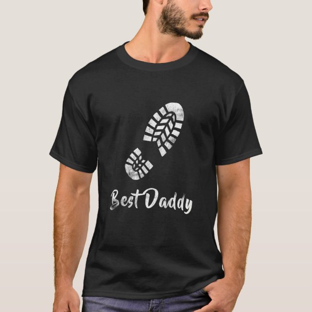 Mens Distressed Fathers Day Best Daddy Work Boot S T-Shirt (Front)
