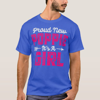 Mens Distressed Proud New Poppie It's A Girl Gende T-Shirt