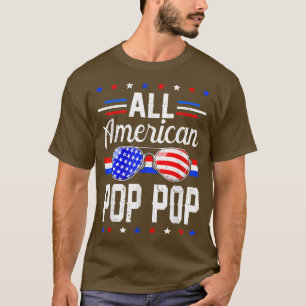 Mens Distressed USA Flag All American Pop Pop 4th T-Shirt