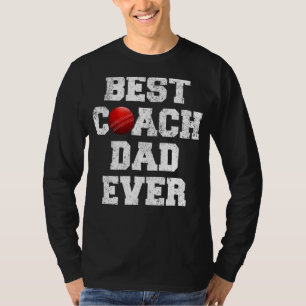 Mens Distressed Vintage Best Cricket Coach Dad Fat T-Shirt