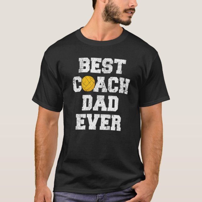 Mens Distressed Vintage Best Water Polo Coach Dad  (Front)