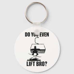Mens Do You Even Lift Bro Snowboard Snowboarding G Keychain