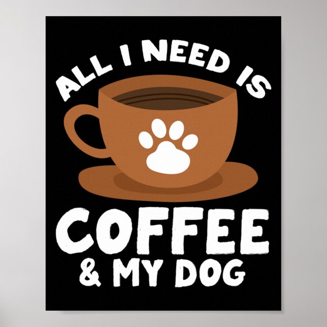 Mens dog coffee paw print design everything need (Front)