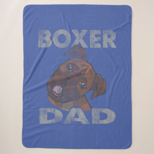 Mens Dog Dad Boxer Dog Lover Sherpa Blanket