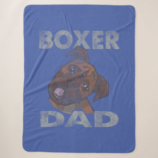 Mens Dog Dad Boxer Dog Lover Sherpa Blanket