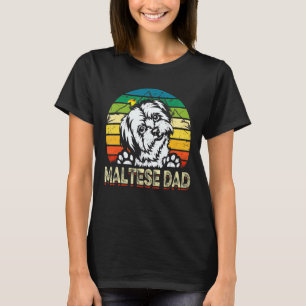 Mens Dog Dad Retro Best Maltese Dog Dad Ever Fathe T-Shirt