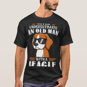Mens Dog Tee And Quote Never Underestimate An Old