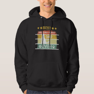 Mens Dog Vintage Best Siberian Husky Dad Ever Pupp Hoodie