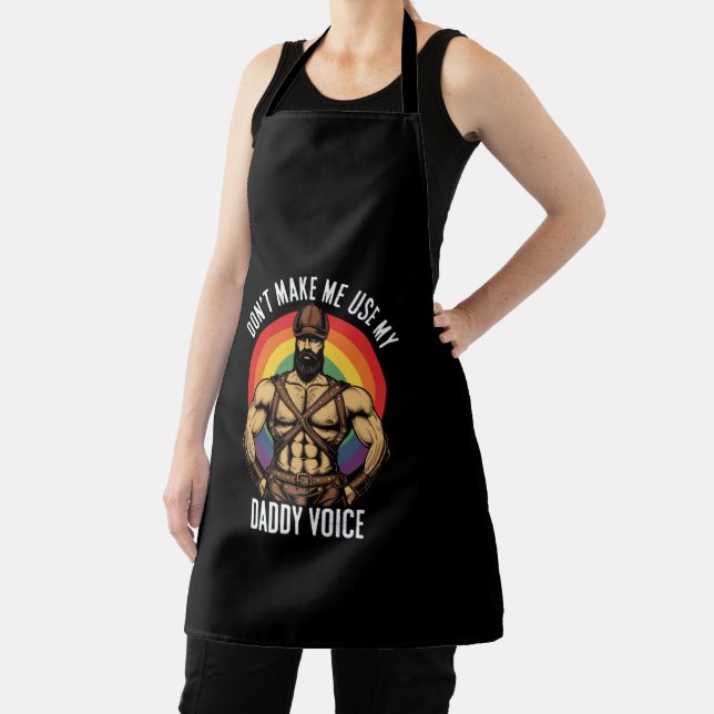 Mens Don't Make Me Use My Daddy Voice Gay Bear  Apron (Insitu)