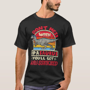 Mens Don't Mess With Opa Saurus I Jurasskicked I V T-Shirt