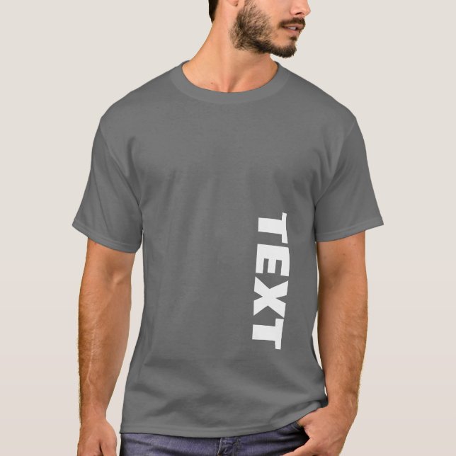 Mens Double Sided Design Large Font Text Dark Grey T-Shirt (Front)