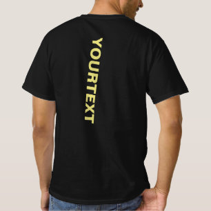 Mens Double Sided Front Back Print Large Text Font T-Shirt