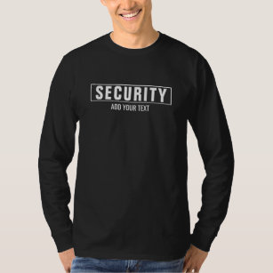 Mens Double Sided Long Sleeve Security Black White T-Shirt