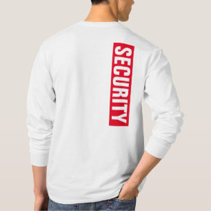 Mens Double Sided White Long Sleeve Security T-Shirt