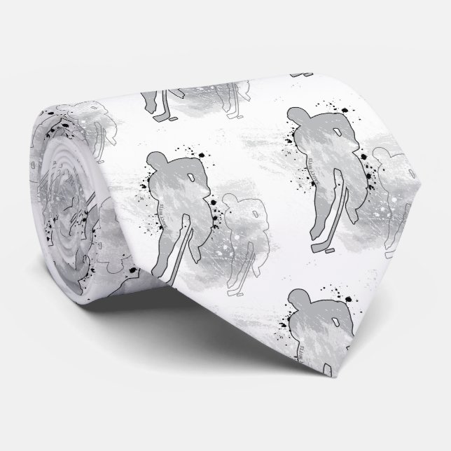 Men's Double Vision Hockey Grey Tie (Rolled)