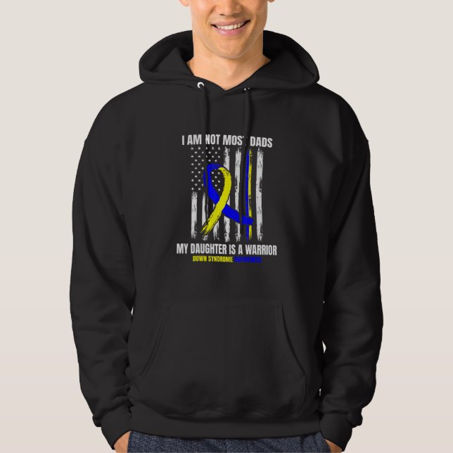 Mens Down Syndrome Awareness Dad Daughter Warrior  Hoodie (Front)