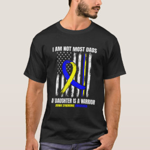 Mens Down Syndrome Awareness Dad Daughter Warrior  T-Shirt