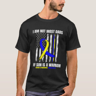 Mens Down Syndrome Awareness Ribbon Dad Warrior So T-Shirt