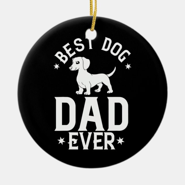 Mens Doxie Dachshund Dog Puppies Owner Lover  Ceramic Ornament (Front)