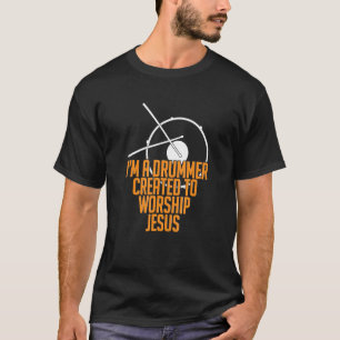 Mens Drummer For Jesus Christian Drumming Religion T-Shirt