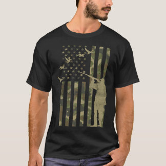 Mens Duck Hunter American Flag Camo Duck Hunting C T-Shirt