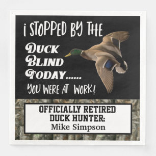 Men's Duck Hunting Retirement Party Camo Mallard Napkin