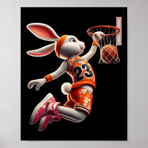 Mens Dunk Easter Bunny Sketll Boys Kids  Poster