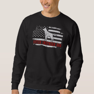 Mens Dutch Shepherd Dad Distressed American Flag P Sweatshirt