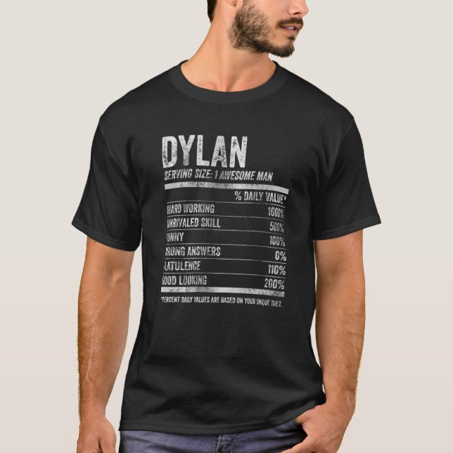 Mens Dylan Nutrition Personalized Name Funny Name T-Shirt (Front)