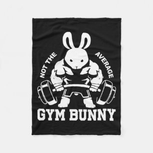 Mens Easter Day Gym Bunny Rabbit Weightlifting Fleece Blanket