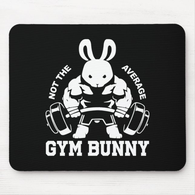 Mens Easter Day Gym Bunny Rabbit Weightlifting Mouse Pad (Front)