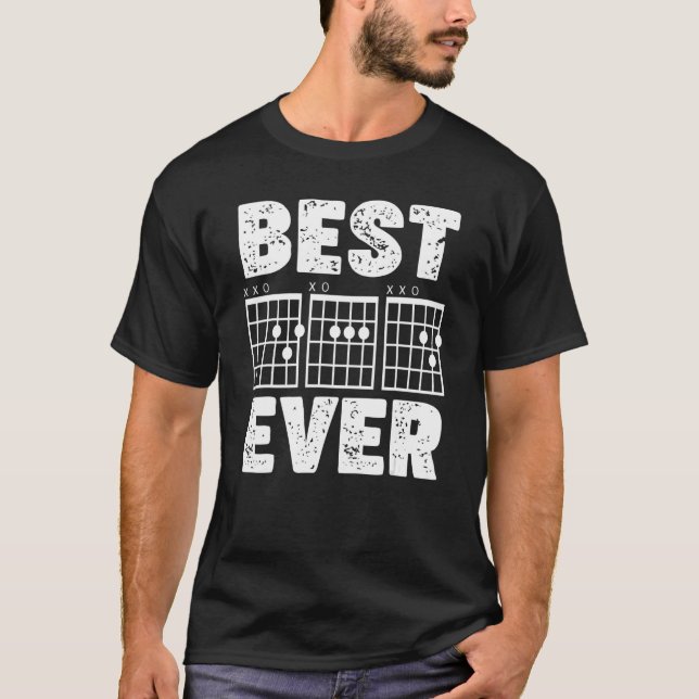 Mens Electric Guitar Chord Guitarist Dad Father Da T-Shirt (Front)