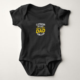 Mens Electrician By Day Worlds Best Dad By Night Baby Bodysuit