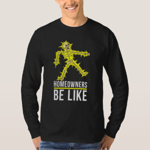 Mens Electrocuted Homeowner Skeleton Electrician T-Shirt