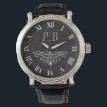 Men's Elegant and Classy Monogram Watch<br><div class="desc">Men's Elegant and Classy Monogram Watch</div>