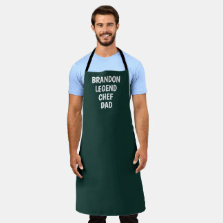 Men's Elegant Dark Green Modern Simple Dad Chef  Apron