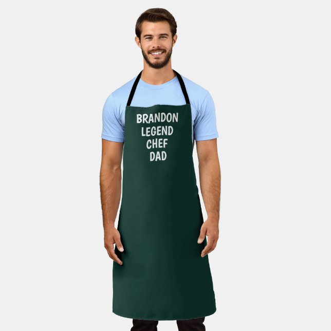 Men's Elegant Dark Green Modern Simple Dad Chef  Apron (Worn)