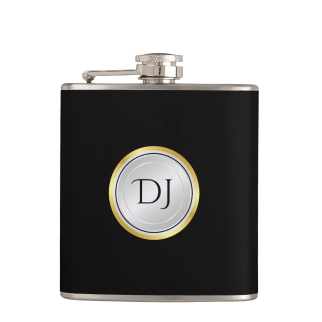 Men's Elegant Professional Look with Monogram Hip Flask (Front)