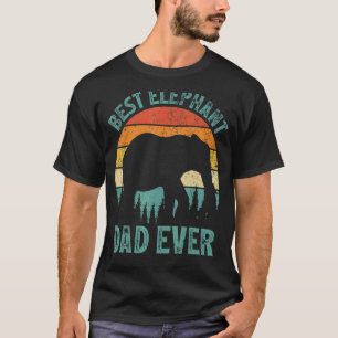 Mens Elephant Vintage Best Elephant Dad Ever Fath T-Shirt