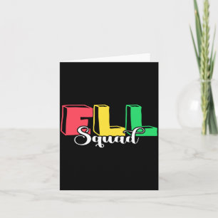 Mens ell teacher back to school squad english card