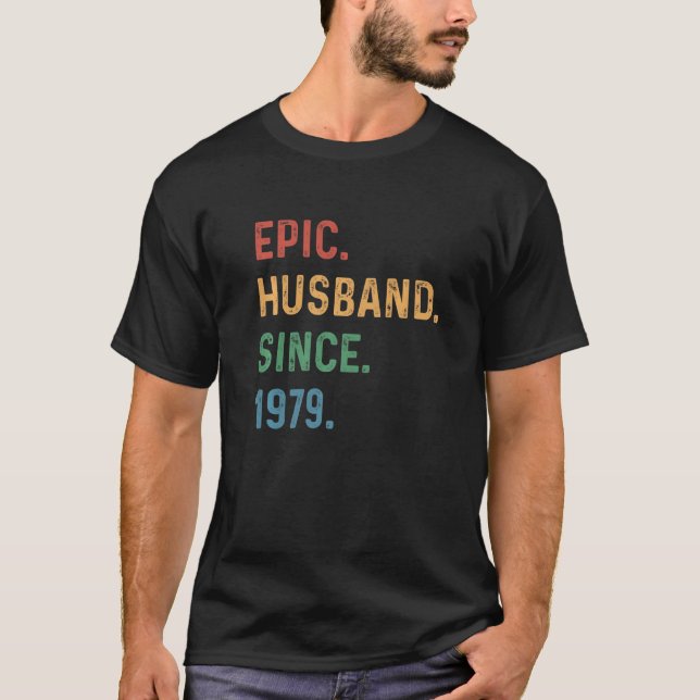 Mens Epic Husband Since 1979 - 44 Year 44th Weddin T-Shirt (Front)