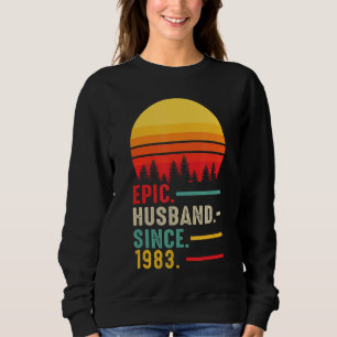 Mens Epic Husband Since 1983, Happy Anniversary Sweatshirt