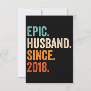 Mens Epic Husband Since 2018 wedding anniversary Card