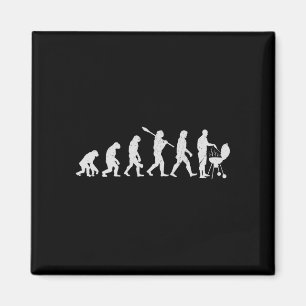 Mens evolution of grilling human bbq lover mens magnet