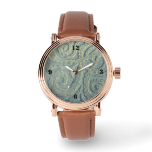 Men's eWatch Watch with rose gold and  green face