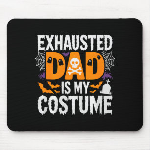 Mens Exhausted Dad Is My Costume Shirt Men Hallowe Mouse Pad