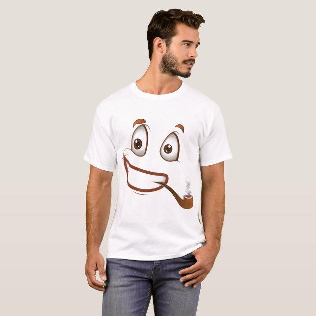 Men's Face With Pipe T-Shirt (Front Full)