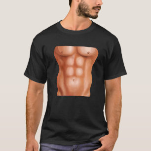 Mens Fake Muscles Fake Six Pack Abs T-Shirt