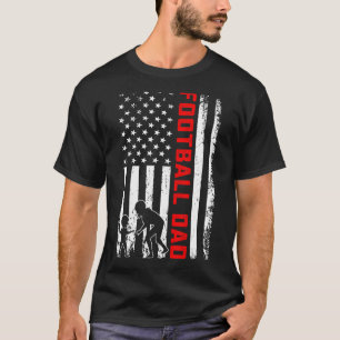 Mens Family Football Dad American Flag Patriotic F T-Shirt