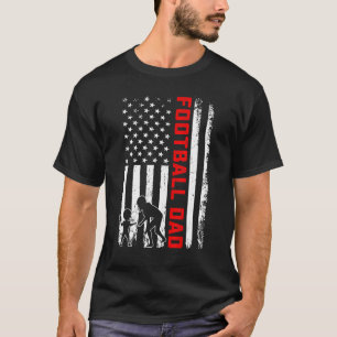 Mens Family Football Dad American Flag Patriotic F T-Shirt